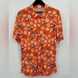 NHL NY Islanders Hockey Hawaiian‎ Button Down Men’s size XL Opening Day Fun